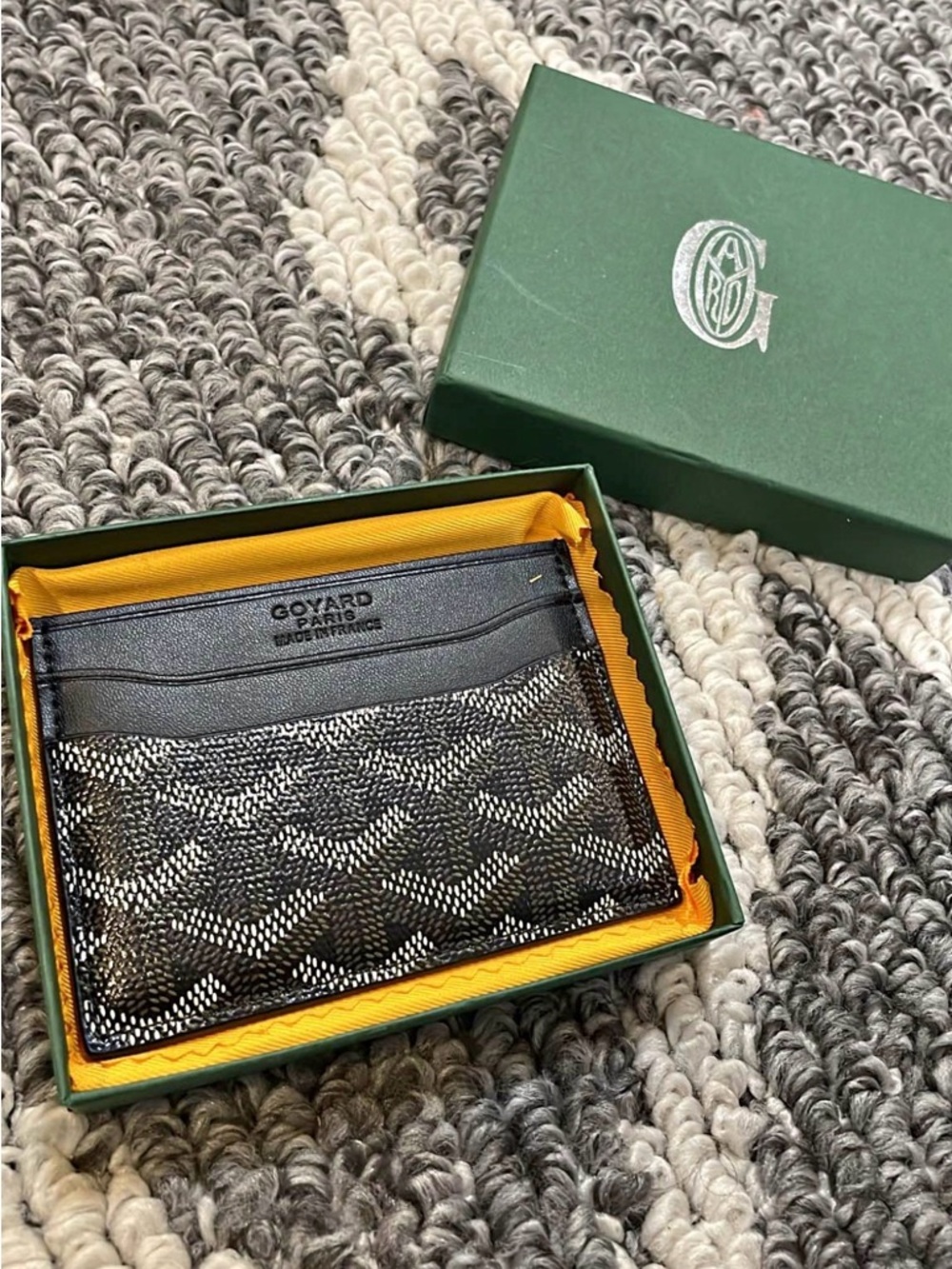 Goyard Black and White Goyardine Card Holder